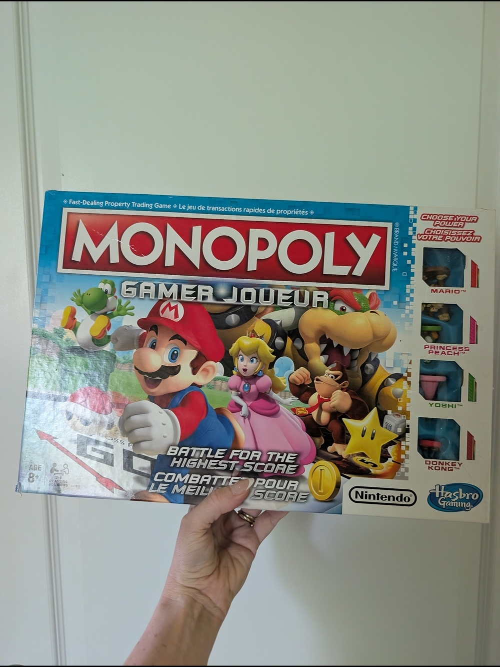 Hasbro Monopoly Mario Gamer Box with Red and Blue Artwork